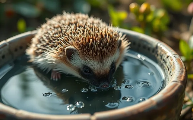 Nanoplastiques dans l'eau du jardin : un danger renforcé pour les hérissons