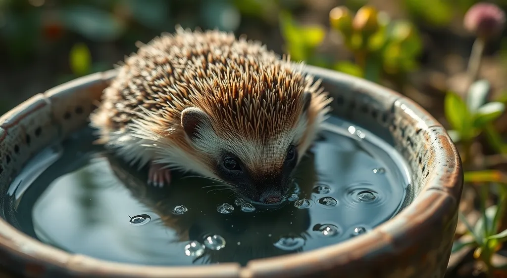 Nanoplastiques dans l'eau du jardin : un danger renforcé pour les hérissons